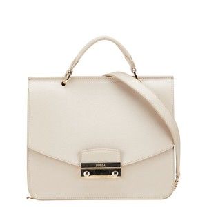 Furla Julia Shoulder Bag beige leather